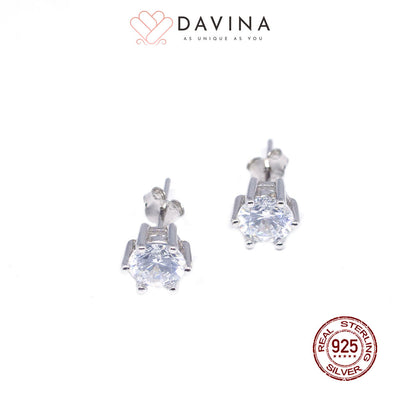 DAVINA Ladies Lucia Earrings Medium Silver Color S925