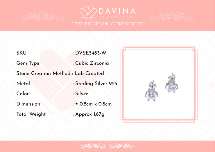 DAVINA Ladies Lucia Earrings Sterling Silver 925