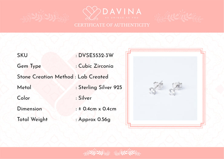 DAVINA Ladies Alana Earrings Silver Color S925