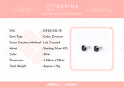 DAVINA Ladies Alana Black Earrings Silver Color S925