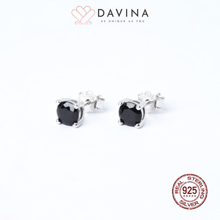 DAVINA Ladies Alana Black Earrings Silver Color S925