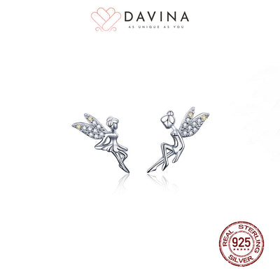 DAVINA Ladies Tinkerbell Earrings Silver Color S925