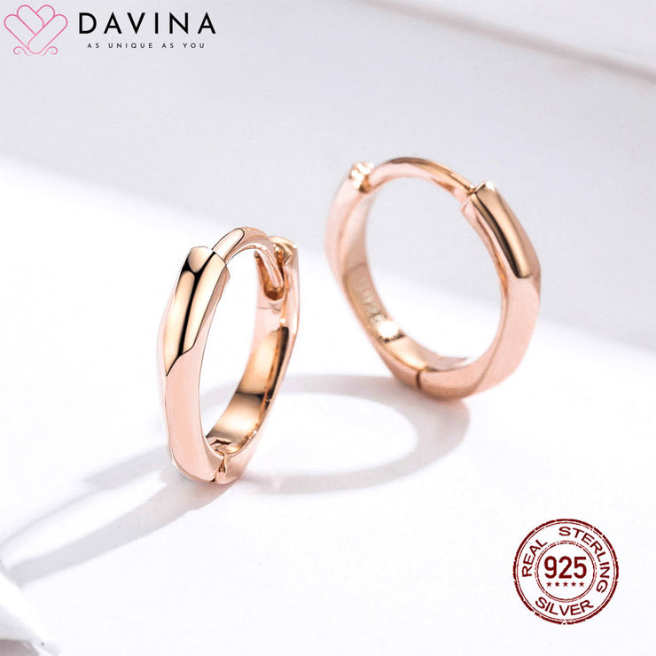 DAVINA Ladies Sable Earrings Rose Gold Color Sterling Silver 925