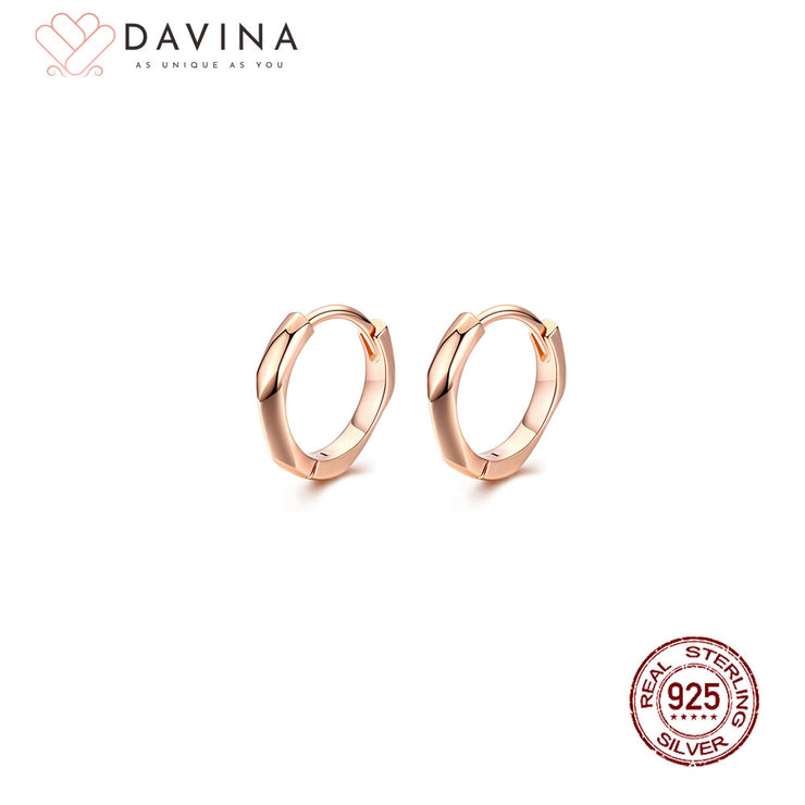 DAVINA Ladies Sable Earrings Rose Gold Color Sterling Silver 925