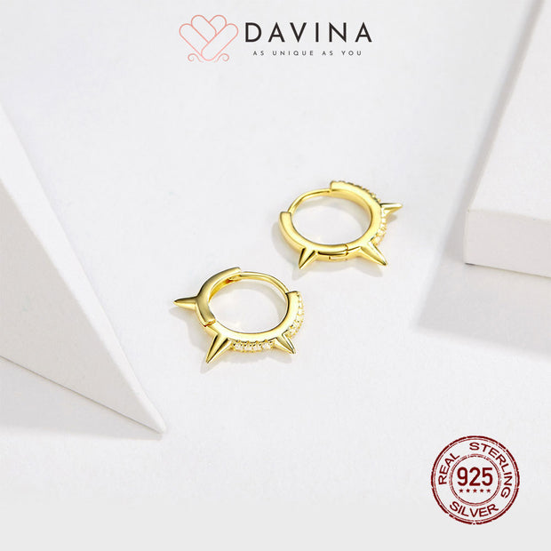 DAVINA Ladies Lilian Earrings Gold Color Sterling Silver 925