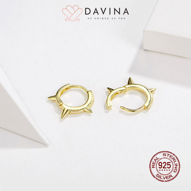 DAVINA Ladies Lilian Earrings Gold Color Sterling Silver 925