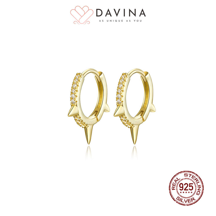 DAVINA Ladies Lilian Earrings Gold Color Sterling Silver 925