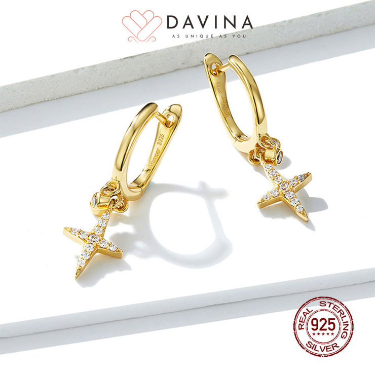 DAVINA Ladies Emerson Earrings Gold Color S925