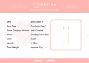 DAVINA Ladies Alexandra Earrings Gold Color Sterling Silver 925