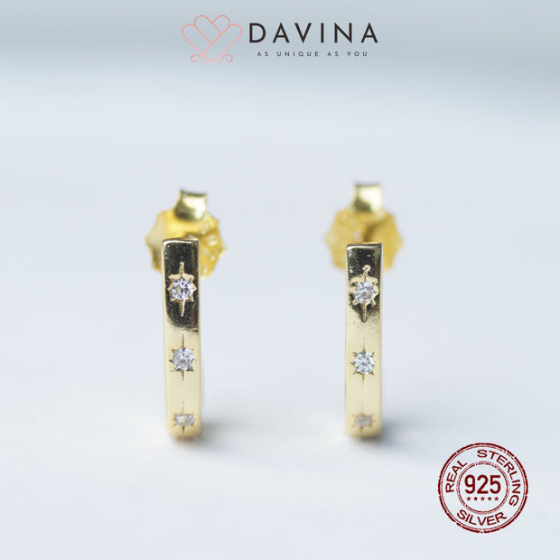 DAVINA Ladies Hikaru Earrings Gold Color S925