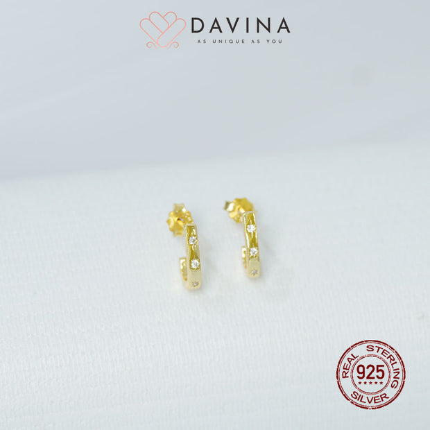 DAVINA Ladies Hikaru Earrings Gold Color S925