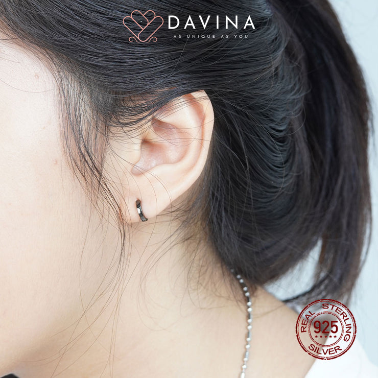 DAVINA Ladies Noire Earrings Black Color S925