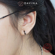 DAVINA Ladies Noire Earrings Black Color S925