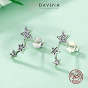 DAVINA Ladies Stars Earrings Sterling Silver 925