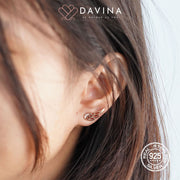 DAVINA Ladies Evelyn Earrings Rose Gold Color Sterling Silver 925