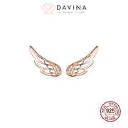 DAVINA Ladies Evelyn Earrings Rose Gold Color Sterling Silver 925