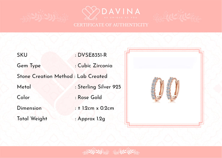 DAVINA Ladies Aurora Earrings Rose Gold Color S925