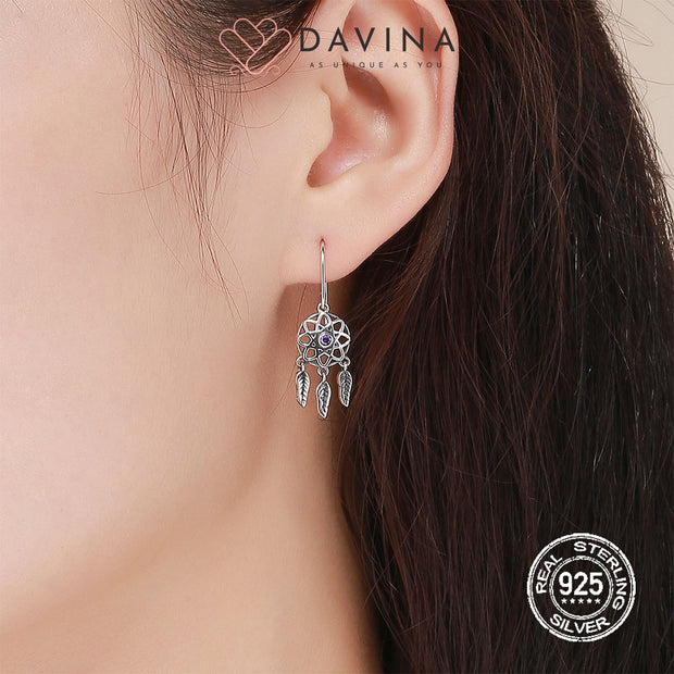 DAVINA Ladies Dream Catcher Earrings Sterling Silver 925