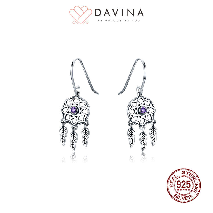 DAVINA Ladies Dream Catcher Earrings Sterling Silver 925