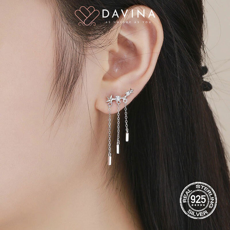 DAVINA Ladies Dara Earrings Silver Color S925