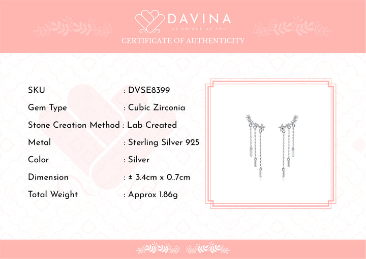DAVINA Ladies Dara Earrings Sterling Silver 925