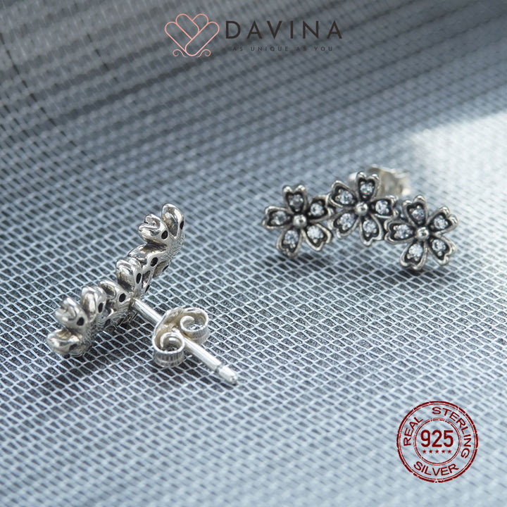 DAVINA Ladies Anemone Earrings Sterling Silver 925