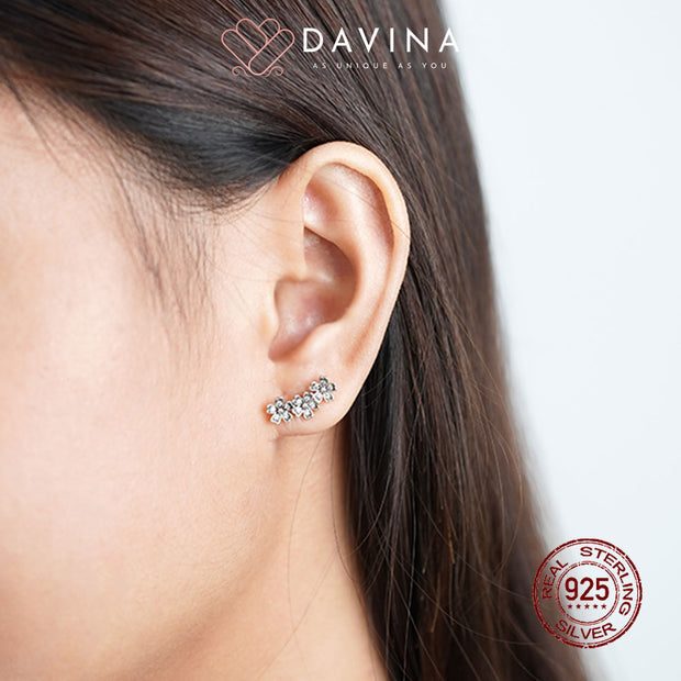 DAVINA Ladies Anemone Earrings Silver Color S925