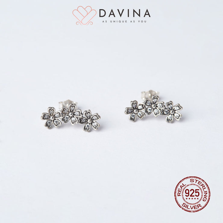 DAVINA Ladies Anemone Earrings Sterling Silver 925