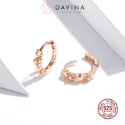 DAVINA Ladies Rachel Earrings Rose Gold Color S925