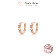 DAVINA Ladies Rachel Earrings Rose Gold Color Sterling Silver 925