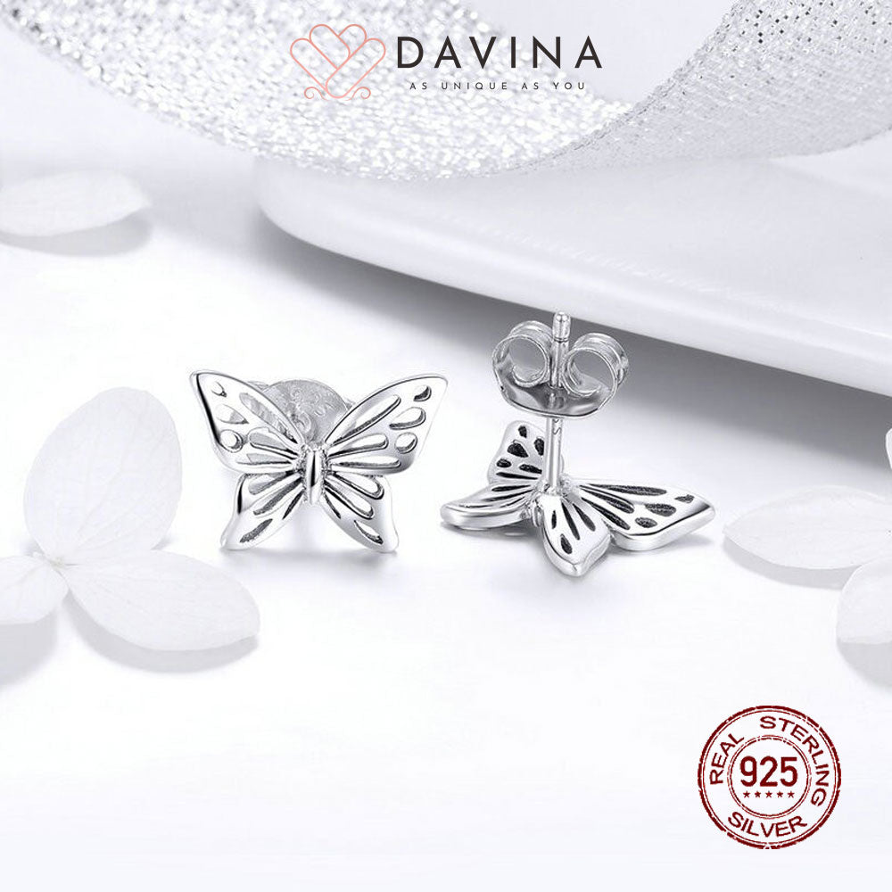 DAVINA Ladies Butterfly Earrings Sterling Silver 925