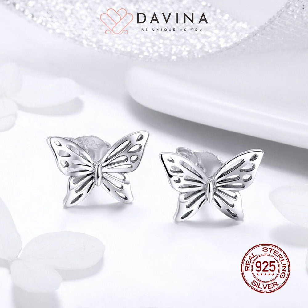 DAVINA Ladies Butterfly Earrings Sterling Silver 925