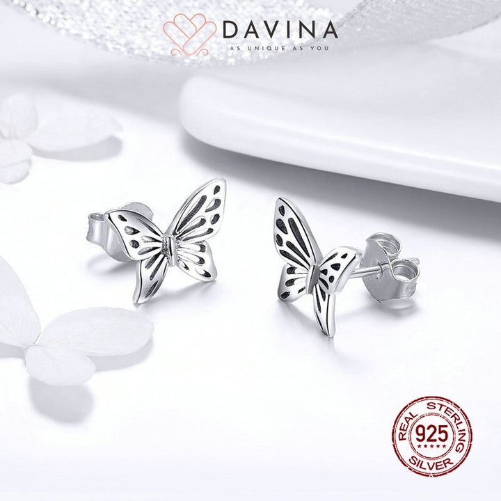 DAVINA Ladies Butterfly Earrings Sterling Silver 925