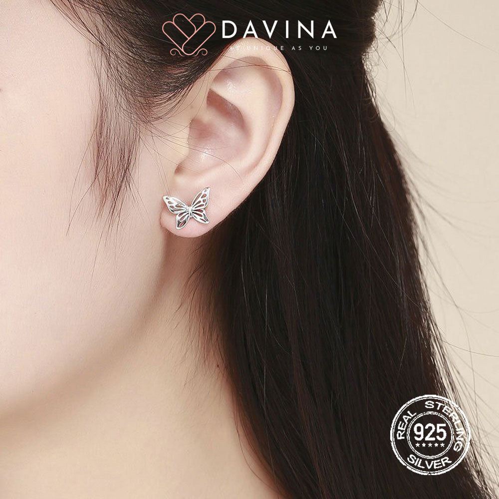 DAVINA Ladies Butterfly Earrings Sterling Silver 925
