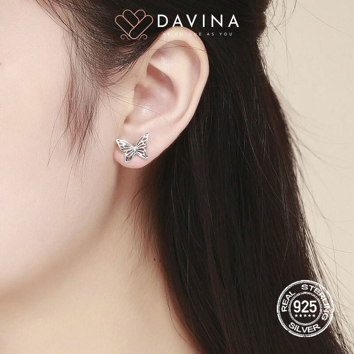 DAVINA Ladies Butterfly Earrings Sterling Silver 925