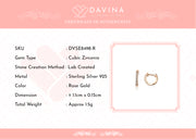 DAVINA Ladies Amoura Earrings Rose Gold Color S925