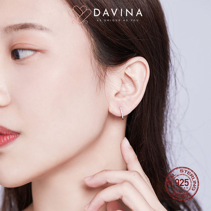 DAVINA Ladies Amoura Earrings Silver Color S925