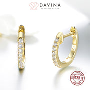 DAVINA Ladies Amoura Earrings Gold Color Sterling Silver 925