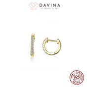 DAVINA Ladies Amoura Earrings Gold Color Sterling Silver 925