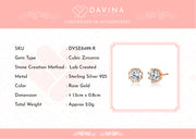 DAVINA Ladies Dakota Earrings Rose Gold Color Sterling Silver 925