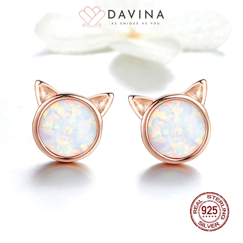 DAVINA Ladies Nana Earrings Rose Gold Color Sterling Silver 925