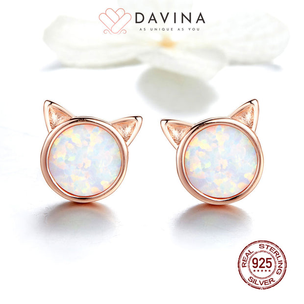 DAVINA Ladies Nana Earrings Rose Gold Color Sterling Silver 925