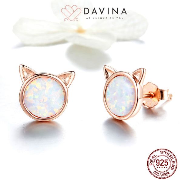 DAVINA Ladies Nana Earrings Rose Gold Color Sterling Silver 925