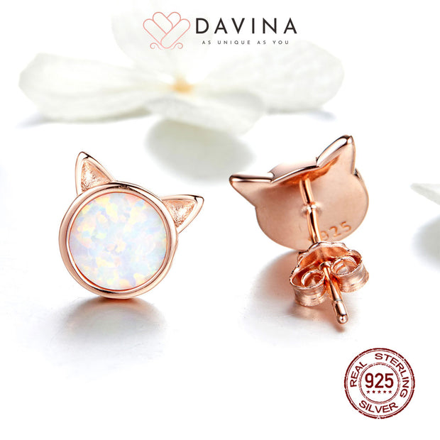 DAVINA Ladies Nana Earrings Rose Gold Color Sterling Silver 925