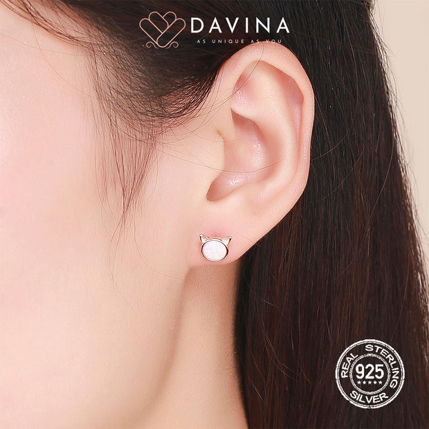 DAVINA Ladies Nana Earrings Rose Gold Color Sterling Silver 925