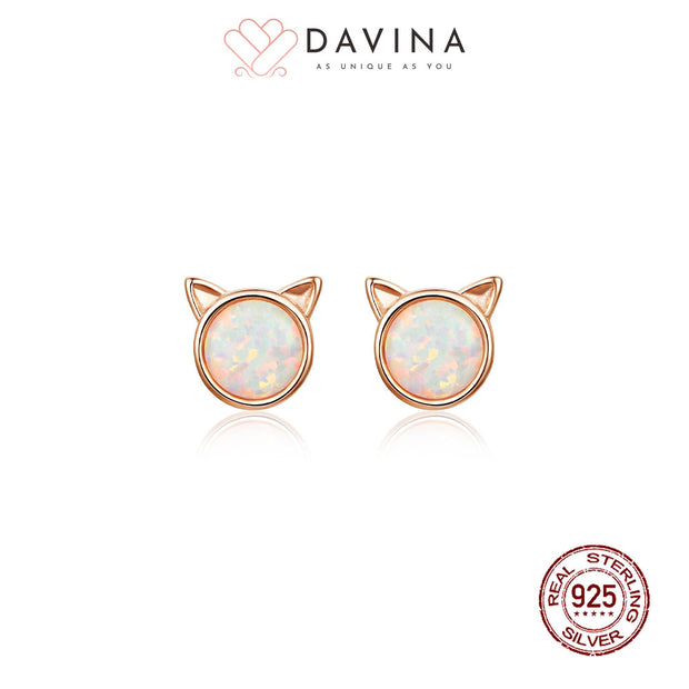 DAVINA Ladies Nana Earrings Rose Gold Color Sterling Silver 925