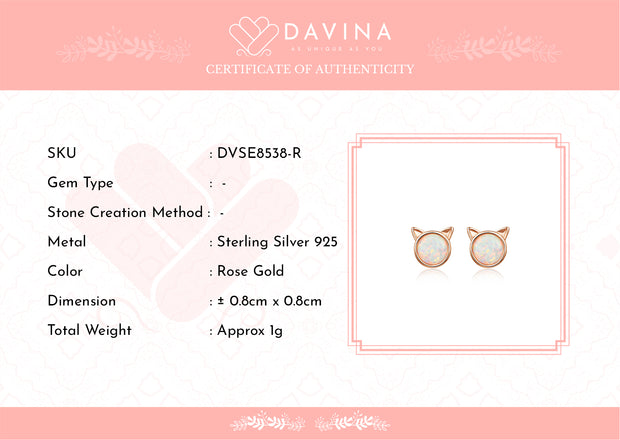 DAVINA Ladies Nana Earrings Rose Gold Color Sterling Silver 925