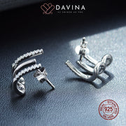 DAVINA Ladies Cherlie Earrings Silver Color S925