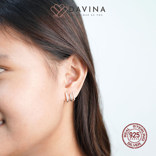 DAVINA Ladies Cherlie Earrings Silver Color S925