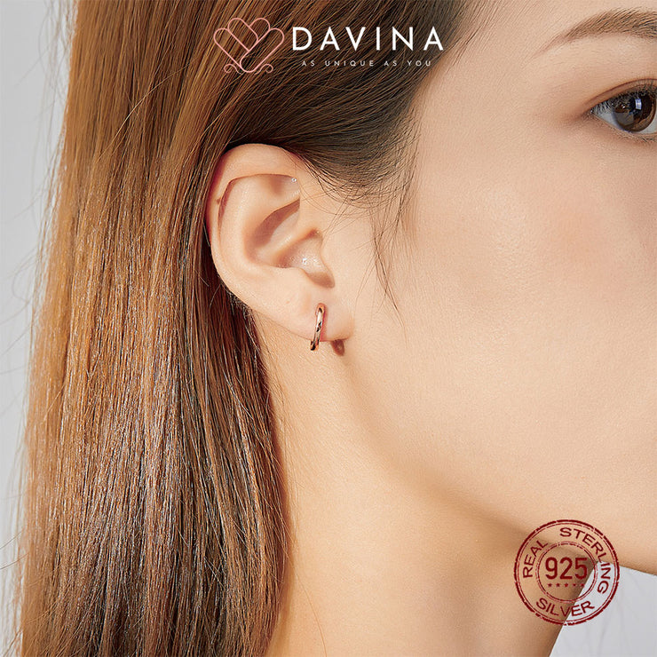DAVINA Ladies Cassie Earrings Rose Gold Color S925
